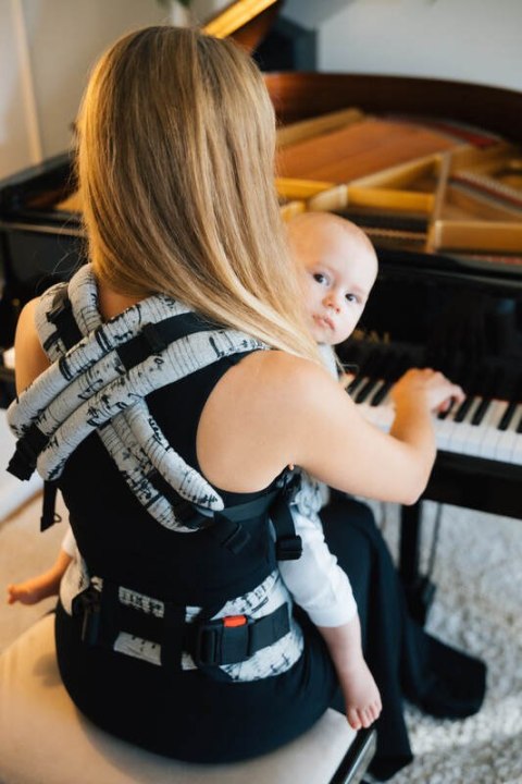 Nosidełko LennyUpGrade PRO z tkaniny żakardowej 100% bawełna , rozmiar standard - MELODY - POLONAISE