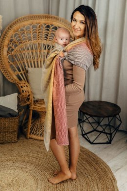 Żakardowa chusta kółkowa do noszenia dzieci, (100% bawełna) - DUŻA JODEŁKA - FANDANGO - ramię bez zakładek - standard 1.8m