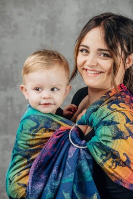 Żakardowa chusta kółkowa do noszenia dzieci, 100% bawełna, ramię bez zakładek - PARK JURAJSKI - NOWA ERA - standard 1.8m