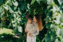 Żakardowa chusta kółkowa do noszenia dzieci, 50% bawełna, 50% wiskoza bambusowa, ramię bez zakładek - INFINITY - GOLDEN HOUR - s