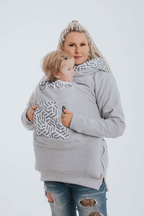 Bluza do noszenia dzieci 3.0 - Szary Melanż z Perłą - rozmiar S