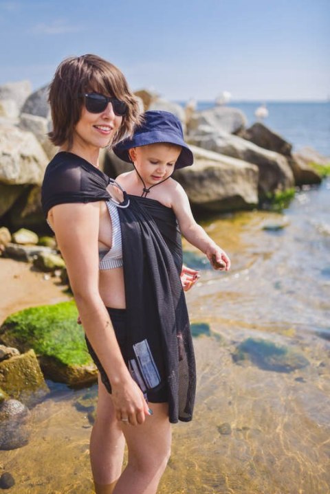 Chusta kółkowa do wody, (100% poliester), ramię bez zakładek - BLACK MESH - standard 1.8m