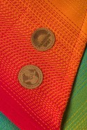 Chusta kółkowa, splot żakardowy, ramię bez zakładek (100% bawełna) - TĘCZOWE DZIECKO - standard 1.8m