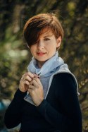Golfik dla dziecka i mamy (dzianina dresowa) - Szary Melanż