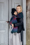 Żakardowa chusta kółkowa do noszenia dzieci, 60% bawełna, 28% wełna merino, 8% jedwab, 4% kaszmir, ramię bez zakładek - PAWI OGO