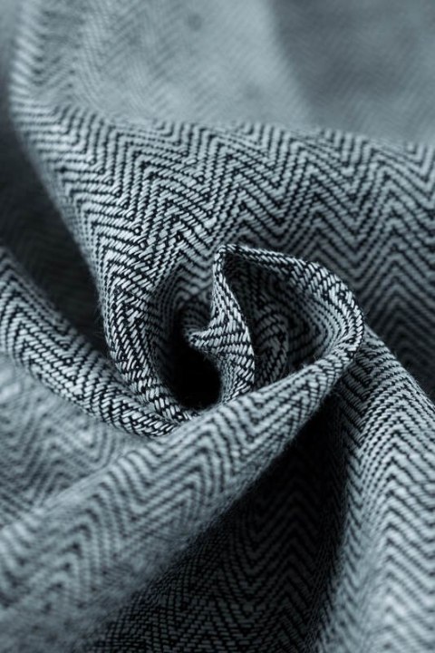 Chusta do noszenia dzieci, splot chevron, 100% len - ARROW - WAVE - rozmiar XS