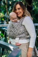 Żakardowa chusta do noszenia dzieci, 55% bawełna, 45% TENCEL™ Lyocell - HEXAFLOWERS - MIRROR - rozmiar L