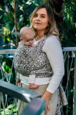 Żakardowa chusta do noszenia dzieci, 55% bawełna, 45% TENCEL™ Lyocell - HEXAFLOWERS - MIRROR - rozmiar L