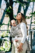 Żakardowa chusta do noszenia dzieci, 55% bawełna, 45% TENCEL™ Lyocell - HEXAFLOWERS - MIRROR - rozmiar L