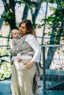 Żakardowa chusta do noszenia dzieci, 55% bawełna, 45% TENCEL™ Lyocell - HEXAFLOWERS - MIRROR - rozmiar L