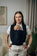 Chusta do noszenia dzieci, tkana splotem jodełkowym, bawełna - MAŁA JODEŁKA CZARNY HEBAN - rozmiar M