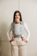 Chusta do noszenia dzieci, tkana splotem jodełkowym, bawełna - MAŁA JODEŁKA SZARA - rozmiar L