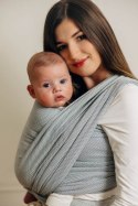 Chusta do noszenia dzieci, tkana splotem jodełkowym, bawełna - MAŁA JODEŁKA SZARA - rozmiar L