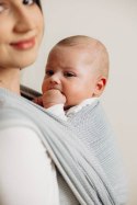 Chusta do noszenia dzieci, tkana splotem jodełkowym, bawełna - MAŁA JODEŁKA SZARA - rozmiar L