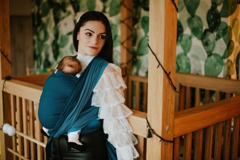Chusta tkana, splot jodełkowy, (100% bawełna) - MAŁA JODEŁKA FADO - rozmiar L