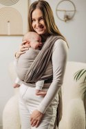 Moja pierwsza chusta do noszenia dzieci, tkana splotem jodełkowym, bawełna - MAŁA JODEŁKA BABY CAFFE LATTE - rozmiar M (drugi ga