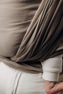 Moja pierwsza chusta do noszenia dzieci, tkana splotem jodełkowym, bawełna - MAŁA JODEŁKA BABY CAFFE LATTE - rozmiar M (drugi ga