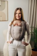 Moja pierwsza chusta do noszenia dzieci, tkana splotem jodełkowym, bawełna - MAŁA JODEŁKA BABY CAFFE LATTE - rozmiar M