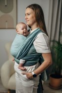Moja pierwsza chusta do noszenia dzieci, tkana splotem jodełkowym, bawełna - MAŁA JODEŁKA BABY MINT - rozmiar L