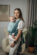 Moja pierwsza chusta do noszenia dzieci, tkana splotem jodełkowym, bawełna - MAŁA JODEŁKA BABY MINT - rozmiar M
