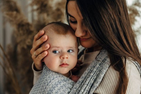 Żakardowa chusta do noszenia dzieci, (100% bawełna) - LITTLE LOVE - PULSE - rozmiar L