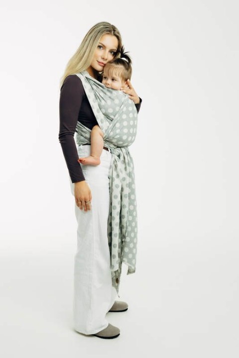 Żakardowa chusta do noszenia dzieci, 100% bawełna - POLKA DOTS - PLOP - rozmiar L