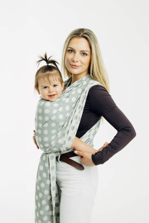 Żakardowa chusta do noszenia dzieci, 100% bawełna - POLKA DOTS - PLOP - rozmiar L