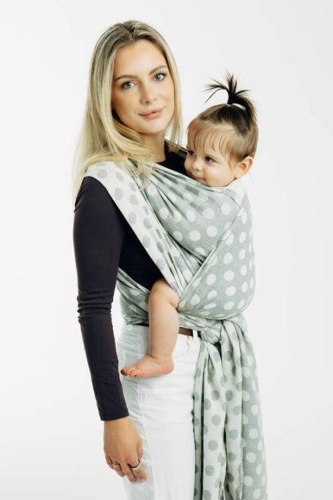 Żakardowa chusta do noszenia dzieci, 100% bawełna - POLKA DOTS - PLOP - rozmiar S (drugi gatunek)