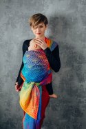 Żakardowa chusta do noszenia dzieci, bawełna - TĘCZOWY LOTOS - rozmiar M