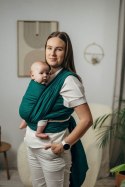 Chusta do noszenia dzieci - SZMARAGD, splot jodełkowy (100% bawełna) - rozmiar XL