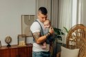 Chusta do noszenia dzieci, tkana splotem jodełkowym, bawełna - MAŁA JODEŁKA OMBRE SZARY - rozmiar XS