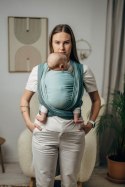 Moja pierwsza chusta do noszenia dzieci, tkana splotem jodełkowym, bawełna - MAŁA JODEŁKA BABY MINT - rozmiar XL