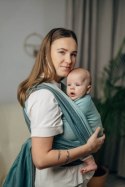Moja pierwsza chusta do noszenia dzieci, tkana splotem jodełkowym, bawełna - MAŁA JODEŁKA BABY MINT - rozmiar XL