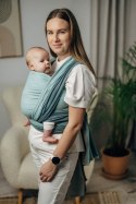 Moja pierwsza chusta do noszenia dzieci, tkana splotem jodełkowym, bawełna - MAŁA JODEŁKA BABY MINT - rozmiar XS