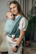 Moja pierwsza chusta do noszenia dzieci, tkana splotem jodełkowym, bawełna - MAŁA JODEŁKA BABY MINT - rozmiar XS