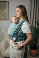 Moja pierwsza chusta do noszenia dzieci, tkana splotem jodełkowym, bawełna - MAŁA JODEŁKA BABY MINT - rozmiar XS