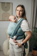 Moja pierwsza chusta do noszenia dzieci, tkana splotem jodełkowym, bawełna - MAŁA JODEŁKA BABY MINT - rozmiar XS
