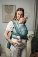 Moja pierwsza chusta do noszenia dzieci, tkana splotem jodełkowym, bawełna - MAŁA JODEŁKA BABY MINT - rozmiar XS