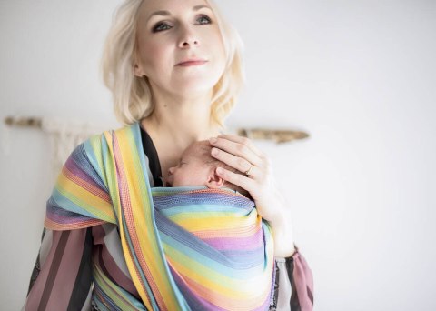 Chusta dla dzieci z niską wagą urodzeniową, tkana splotem skośno-krzyżowym (100% bawełna) - LUNA - rozmiar L (drugi gatunek)
