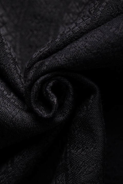 Żakardowa chusta do noszenia dzieci, 59% bawełna, 41% wełna merino - PAWI OGON - PITCH BLACK - rozmiar L