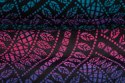 Żakardowa chusta do noszenia dzieci, 60% bawełna, 28% wełna merino, 8% jedwab, 4% kaszmir - PAWI OGON - CZARNY OPAL - rozmiar M