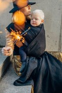 Żakardowa chusta do noszenia dzieci, 59% bawełna, 41% wełna merino - PAWI OGON - PITCH BLACK - rozmiar XL