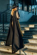 Żakardowa chusta do noszenia dzieci, 59% bawełna, 41% wełna merino - PAWI OGON - PITCH BLACK - rozmiar XL