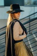 Żakardowa chusta do noszenia dzieci, 59% bawełna, 41% wełna merino - PAWI OGON - PITCH BLACK - rozmiar XL