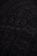 Żakardowa chusta do noszenia dzieci, 59% bawełna, 41% wełna merino - PAWI OGON - PITCH BLACK - rozmiar XL