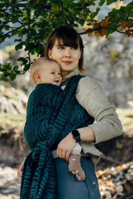 Żakardowa chusta do noszenia dzieci (63% bawełna, 37% wełna merino) - ZEBRA - SAVANNA - rozmiar XS