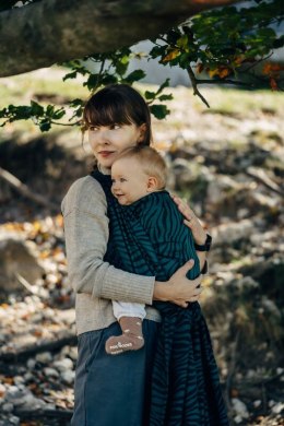 Żakardowa chusta do noszenia dzieci (63% bawełna, 37% wełna merino) - ZEBRA - SAVANNA - rozmiar XS