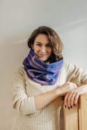 Komin (warstwa zewnętrzna 65% Bawełna 25% Len 10% Jedwab Tussah; warstwa wewnętrzna 100% bawełna) - KOSMICZNA KORONKA Z SUGILITE
