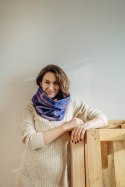 Komin (warstwa zewnętrzna 65% Bawełna 25% Len 10% Jedwab Tussah; warstwa wewnętrzna 100% bawełna) - KOSMICZNA KORONKA Z SUGILITE