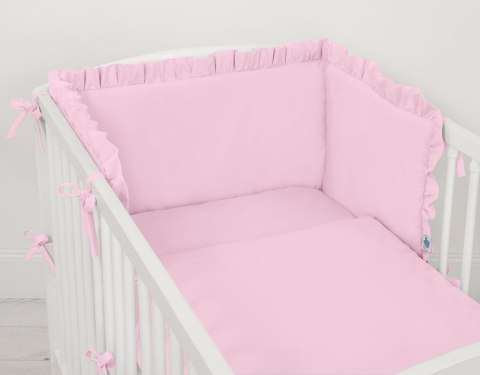My Sweet Baby Uniwersalny ochraniacz z falbanką do łóżeczka niemowlęcego - różowy